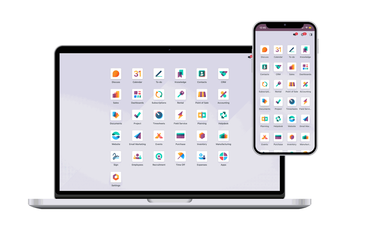 Interface Odoo ERP - Solution complète de gestion d'entreprise