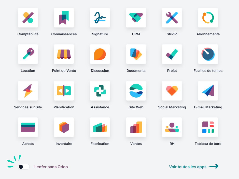 Tablette numérique qui affiche l'interface Odoo