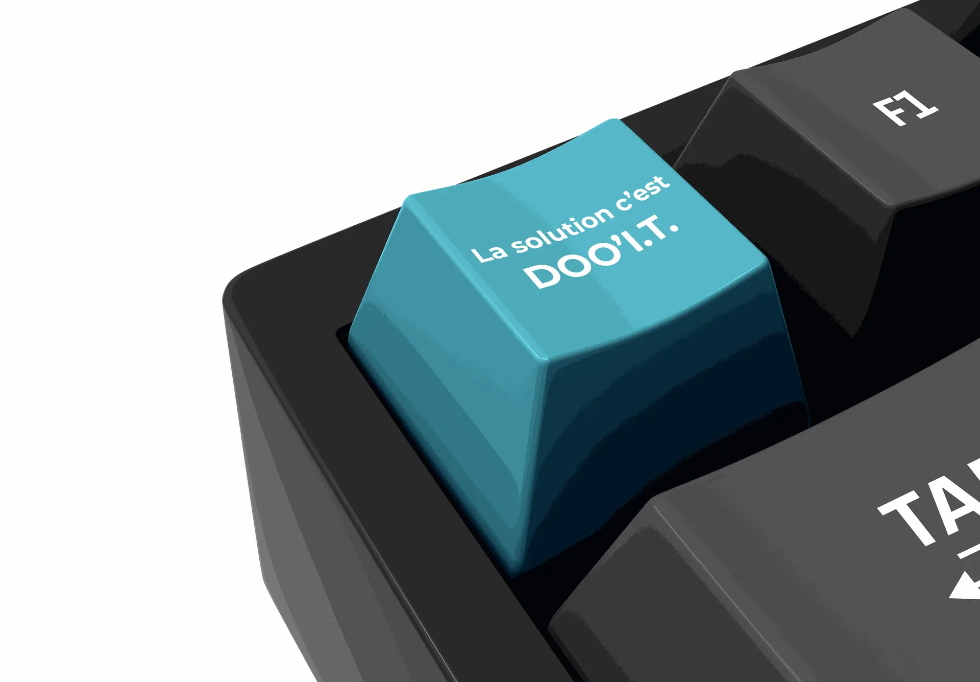 Touche de clavier sur laquelle est inscrit: la solution c'est Doo'I.T.